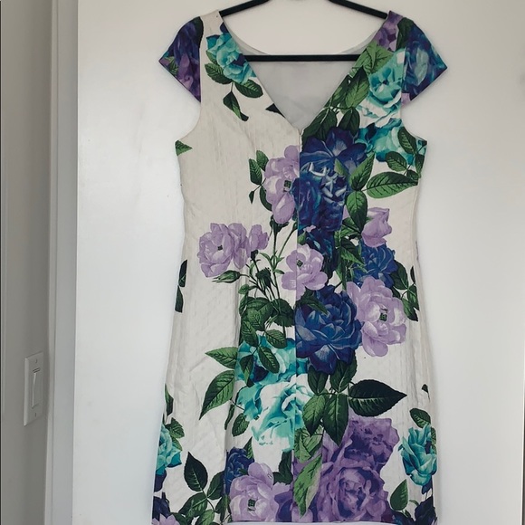 Eliza J Floral Jacquard Cotton Shift Dress - Picture 7 of 9